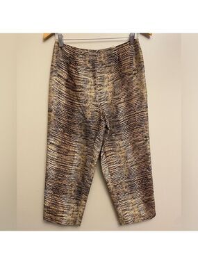 Allison Taylor Petite Snake Skin Print Pants Size 6 Silk
